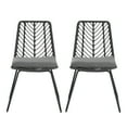 thumbnail image 3 of Harper & Bright Designs Outdoor PE Wicker Dining Chairs Set of 2, 2 Person Patio Rattan Deja Chairs with Cushions for Backyard Poolside Garden, Gray, 3 of 13