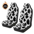 thumbnail image 3 of Uorisanigo 2PCS Cow Print Car Seat Covers for Front Seats, Furry Fuzzy Fluffy Seat Cover, Universal Vehicle Split Cushion Cover, Driver Interior Accessories for Car, Truck, SUV, 3 of 7