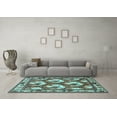 thumbnail image 3 of Ahgly Company Indoor Square Persian Light Blue Traditional Area Rugs, 6' Square, 3 of 4