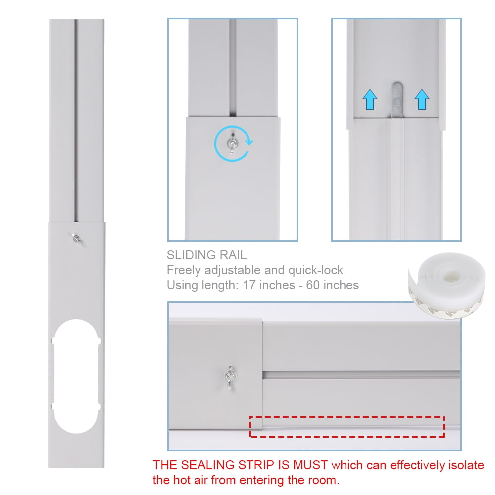 Kxuhivc Portable Air conditioner Window Kit, Adjustable Vertical/Horizontal Sliding Window Kit Plate for AC Unit, AC Window Vent Kit, AC Window Seal Suitable for 5.9” AC Exhaust Hose