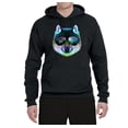 thumbnail image 2 of Wild Bobby, Funny Wolf on Sunglasses, Animal Lover, Unisex Graphic Hoodie Sweatshirt, Black, Small, 2 of 3