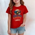 thumbnail image 4 of mgoYE Girls Boys American Flag Shirt 4th of July T-Shirt Patriotic Short Sleeve Tee USA Flag Stripe Star Summer Blouse Tops America 250th Anniversary Shirt Girls(Red,11-12 Years), 4 of 5