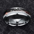thumbnail image 2 of 8mm Arrow Tungsten Wedding Ring Purple Agate & Meteorite Inlay Rose Gold Plated Polished Finish Size 7-12, 2 of 5