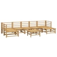 thumbnail image 2 of vidaXL 8 Piece Garden Lounge Set with Light Grey Cushions Bamboo, 2 of 5