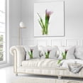 thumbnail image 3 of Designart Green Purple Watercolor Flower Sketch - Floral Throw Pillow - 16x16, 3 of 5