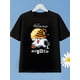 thumbnail image 1 of Halloween T-shirt - "Ghost" Graphic Print Crew Neck T-Shirt - Machine Washable, Micro Stretch Fabric, Cartoon Design with Pumpkin & Witch Hat, Ideal for Teens Under 14 Years Old, Summer, 1 of 6