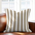thumbnail image 3 of Pillow Covers 16x16 Inch, Beige Striped Linen Pillowcase with Invisible Zipper, Modern Farmhouse Beige White Stripes Decorative Throw Pillow Covers Cushion Case for Couch Sofa Bed Living Room, 3 of 9