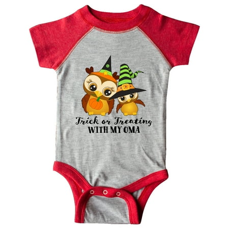 

Inktastic Trick or Treating with my Oma with Cute Witch Owls Gift Baby Boy or Baby Girl Bodysuit