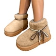thumbnail image 2 of Viluyesy Womens Snow Boots Faux Fur Lined Platform Slip On Ankle Winter Boots Comfortable Plush for Outdoor Everyday Wear Khaki Size 7-7.5, 2 of 7