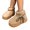 Khaki, variant on Women’s Fluffy Platform Ankle Snow Boots, Round Toe Lace Up Bow Decor Warm Lined Mini Winter Booties, Slip On Thick Sole Cold Weather Shoes Khaki 36