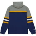 thumbnail image 3 of Men's Mitchell & Ness Navy West Virginia Mountaineers Head Coach Pullover Hoodie, 3 of 5