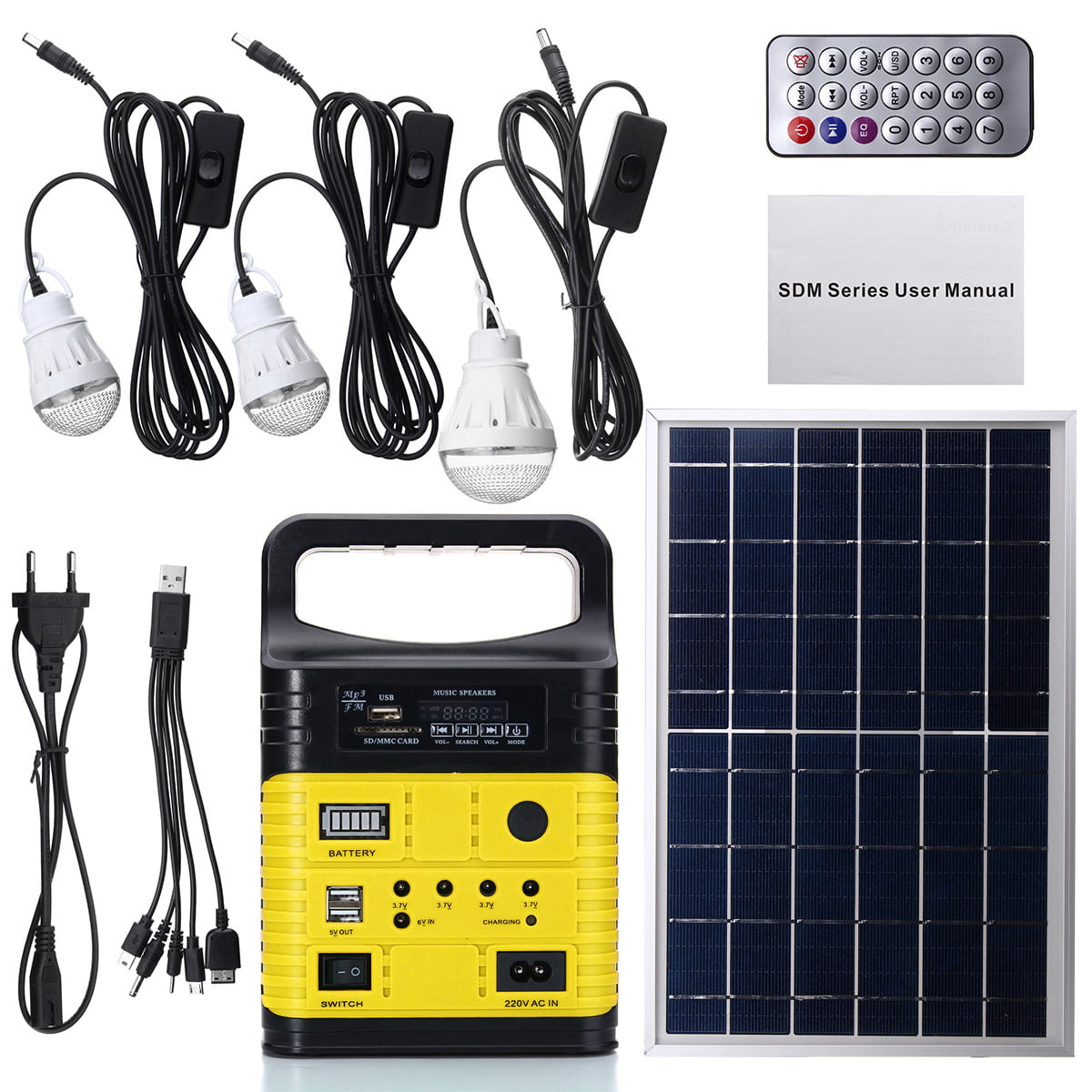 Hurricane Fishing Solar Generator green Battery Power Supply with Led Flashlight for Home Emergency Hunting Portable Power Station with Solar Panel&USB DC Outlets Outdoor Camping 