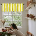 thumbnail image 6 of Yellow Striped Kitchen Valances for Windows 42x12 Inch Kitchen Curtains Valances Rod Pocket Modern Farmhouse Yellow White Stripes Bathroom Window Valances for Window Treatment Decor, 6 of 6