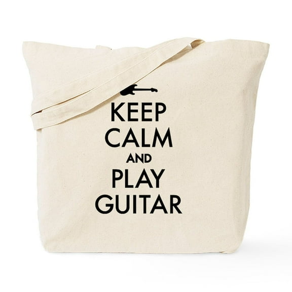 CafePress - Keep Calm And Play Guitar Tote Bag - Unisex Canvas Tote Bag, Beige, 1-Piece