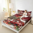 thumbnail image 4 of Castle Fairy Retro Truck 4Pcs Bed Sheets for Kids Children Boys Girls,Christmas Tree Snowman Deer King Sheets,Cabin Lodge Super Cozy Sheet Set,Luxury Bedroom Decor, 4 of 7
