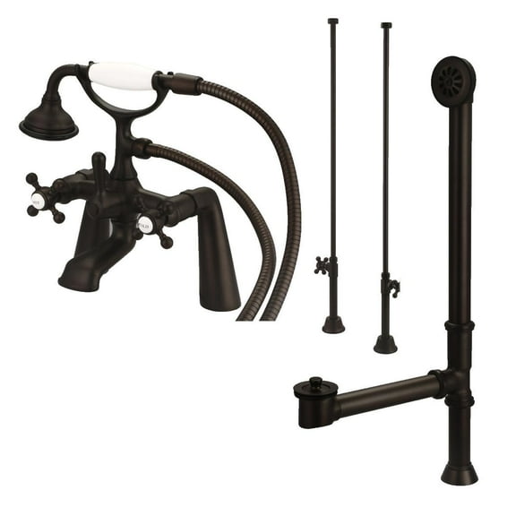 Mason Hill Collection Clawfoot Tub Rim Mount English Telephone Faucet with Handshower Complete Set