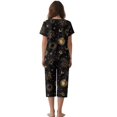 thumbnail image 2 of DISNIMO Sun Moon Printed Pajamas Set for Women, Star Printed Sleepwear Short Sleeve Capri Pant with Pockets Ladies Pjs Set, S, 2 of 7