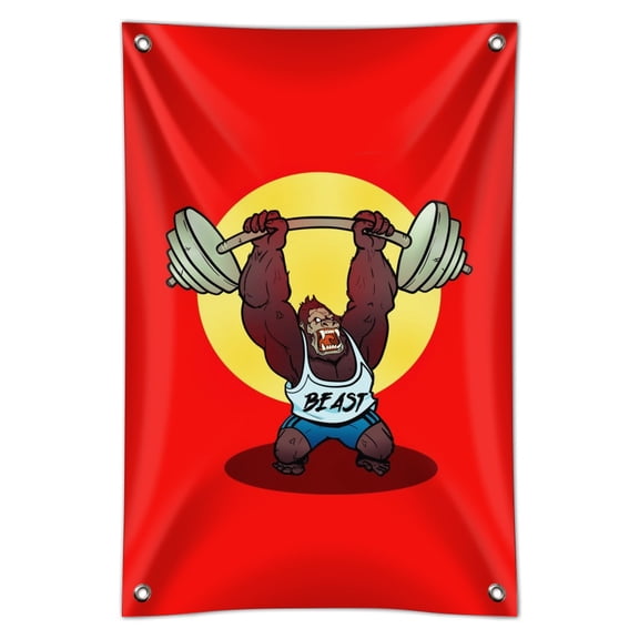 Gym Beast Lifting Weights Weightlifting Strength Training Home Business Office Sign