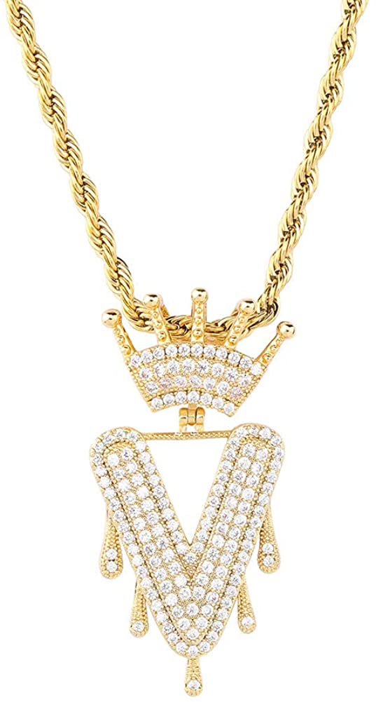 Simulated Diamond Name Chain Necklace 