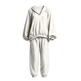 thumbnail image 5 of Gamivast 2 Piece Tracksuit Set for Women Hooded Long Sleeve Pullover and Jogger Pants with Elastic Cuffs Relaxed Fit Lounge Outfit White S, 5 of 5