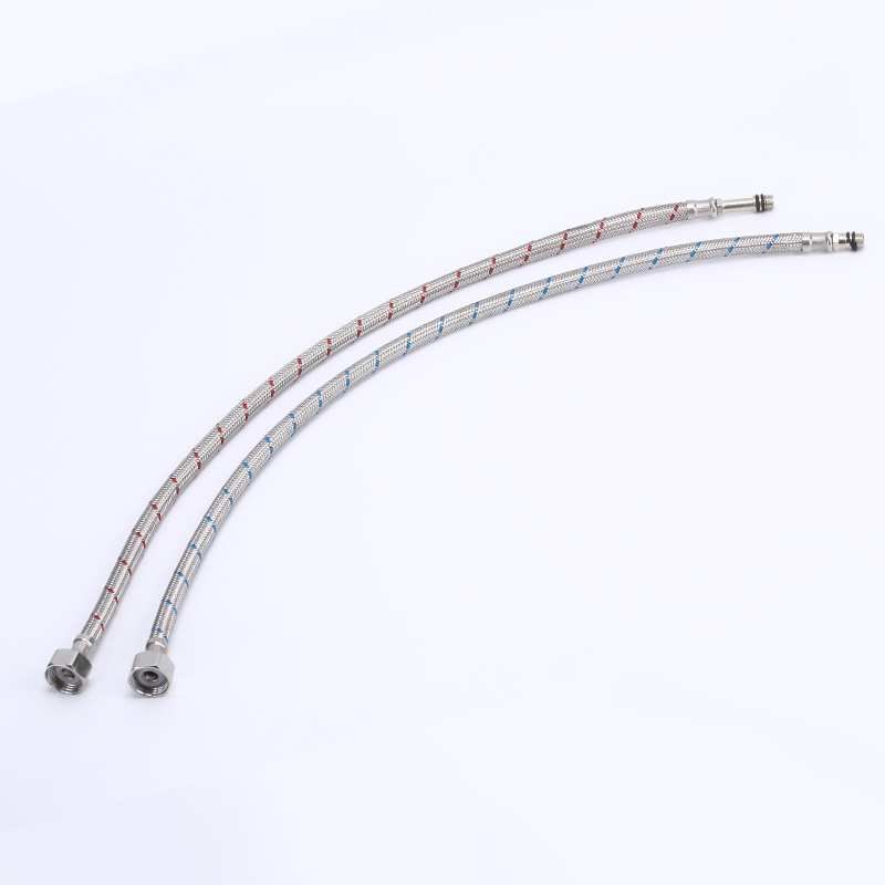 2pcs Bathroom Kitchen Faucet Connector Braided Supply Hose Stainless