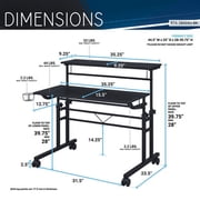 Harper & Bright Designs Adjustable Height Standing Desk Sit Stand Up Desk Workstation 35 Inch with Moveable Shelf for Office Home, Black