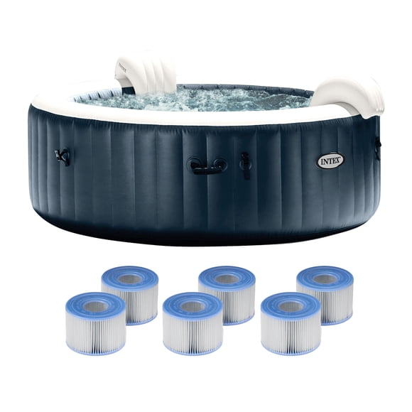 Intex PureSpa Plus Spa Gonflable Portable avec Jets avec 6 Cartouches de Filtre