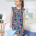 thumbnail image 4 of Fotbe Cute Popcorn Vestido de Dormir para Niñas de 3 a 10 Años, Mangas Cortas, Estilo Princesa, Pijama Camisón con Mangas Voladas-Small, 4 of 6