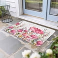 thumbnail image 2 of Pink Mushroom Doormat Outdoor Entrance 18"x30", Butterfly Flower Moon Country Botanical Absorb Moisture Dirt Door Mats, Non-Slip Rubber Backing Floor Mats Indoor, Low-Profile Front Door Rugs, 2 of 9
