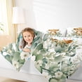 thumbnail image 4 of Feelyou Kawaii Wildlife Leopard Queen Comforter Set, Green Eucalyptus Leaves Bedding Sets, Cartoon Cheetah Reversible Bedding Comforter Set, Microfiber Bedroom Decor, 3-Piece, 4 of 8