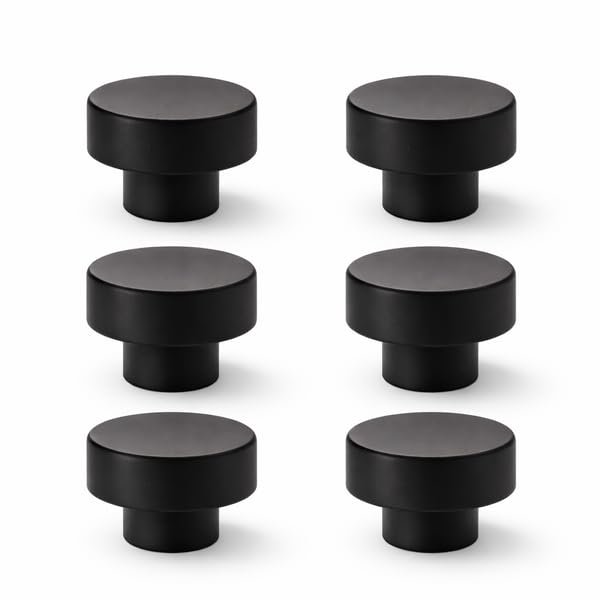 Perillas de madera para gabinete CUT & PACK 40 mm negro mate, paquete de 6