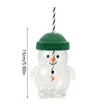 thumbnail image 3 of 10oz Christmas-Themed Bear Glass Tumbler – Iced Coffee Cup with Lid & Straw, Delightful Holiday Gift for Women, Mom and Coworkers, 3 of 8