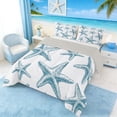 thumbnail image 3 of Manfei Blue White Starfish Full Size Comforter Sets for Kids Boys and Girls, Marine Life Print Bedding Sets, Gray Reversible 3pcs, 1 Comforter and 2 Pillowcases, 3 of 6
