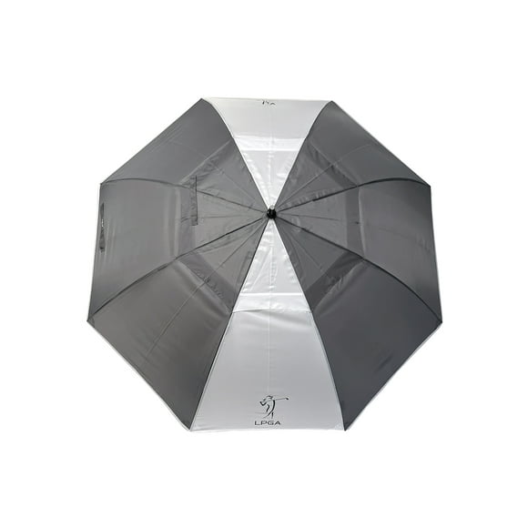 LPGA 68-inch Auto Open Vented Golf Umbrella, Grey/White