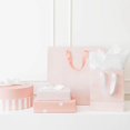 thumbnail image 4 of XL Pink White Pinstripe Gift Bag Large Size Elegant Gift Packing Bag, 4 of 5