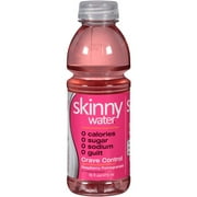 Skinny Water Crave Control Raspberry Pomegranate Nutrient Enhanced Water Beverage, 16 fl oz, (Pack of 12)