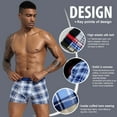 thumbnail image 3 of Men's Boxer Shorts, Comfortable Cotton Boxers, Cotton Checks Multicolor Boxers For Men, Multi Pack, 3 of 7
