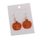 thumbnail image 4 of 2 Pares de Calabaza Festiva Naranja Cara Sonriente Aretes de Halloween Pavimentados de Cristal, 4 of 4