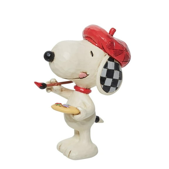 Enesco Peanuts by Jim Shore Mini Snoopy Artist Figurine, 3.25in H, Polyresin