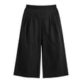 thumbnail image 7 of Khunlpohl Womens Capri Pants Plus Size Wide Legs Palazzo Elastic High Waist Pant Casual Baggy Plain Capris Trousers with Pockets, 7 of 7