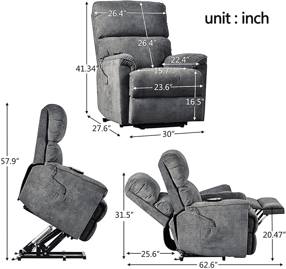 Kepooman Power Lift Recliner Chair, Soft Fabric Upholstery Sofa Chair with Remote for Living Room Kepooman Power Lift Recliner Chair, Soft Fabric Upholstery Sofa Chair with Remote for Living Room