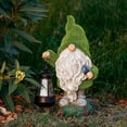 thumbnail image 5 of Flocked Garden Gnome Decorations with Solar Lights, Large Garden Statue and Sculpture with Lantern, Funny Resin Gnome Garden Figurines for Outdoor Patio Lawn Yard Decor 13 inch, 5 of 6