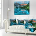 thumbnail image 3 of Designart Moraine Lake Sunrise - Landscape Photography Throw Pillow - 16x16, 3 of 5