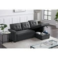 thumbnail image 5 of Devion Furniture Polyester Reversible Sleeper Sectional Sofa, Dark Gray, 5 of 6