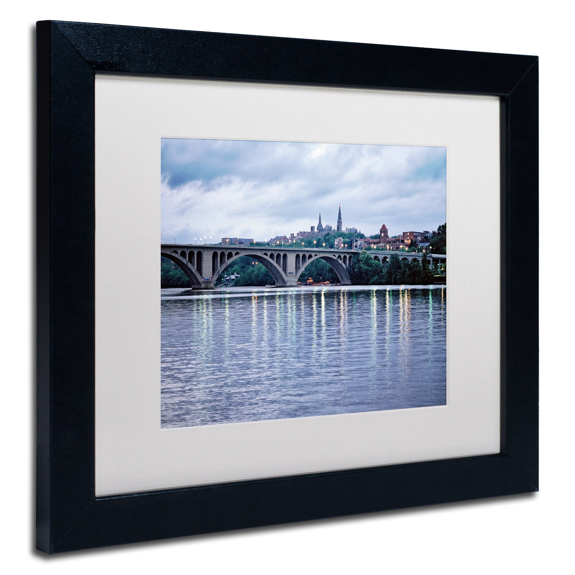 Trademark Fine Art "Georgetown-Key Bridge" Canvas Art by Gregory O'Hanlon, White Matte, Black Frame