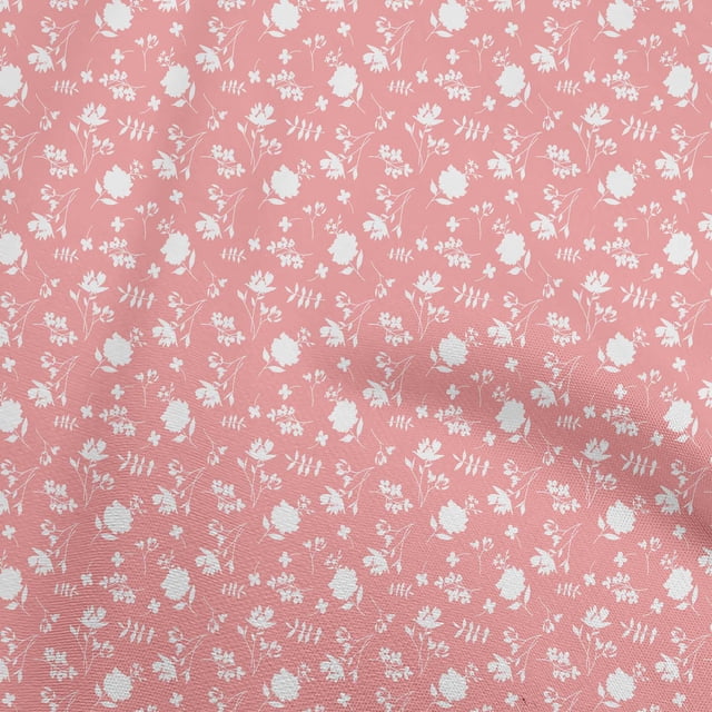 oneOone Rayon Medium Pink Fabric Floral Sewing Craft Projects Fabric Prints By Yard 56 Inch Wide