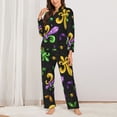 thumbnail image 2 of Lsque Mardi Gras Carnival4 Pattern Long Sleeve Pajama Set for Women - Soft 2-Piece Sleepwear and Loungewear Set with Pockets, Comfy Nightwear-XX-Large, 2 of 7