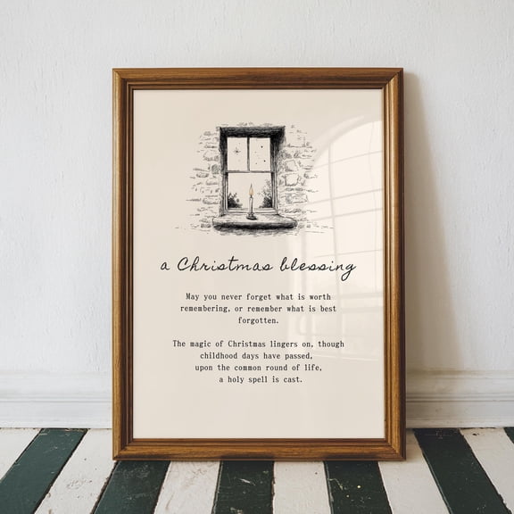 WestConfe Christmas Blessing Print – “May You Never Forget What Is Worth Remembering” Celtic Christmas Wall Art, Holiday Poem, Catholic Gift
