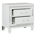 thumbnail image 5 of DeeHome Glamorous White Silver Finish 1pc Nightstand of 2x Drawers Acrylic Bar Pulls Stylish Bedroom Furniture, 5 of 8
