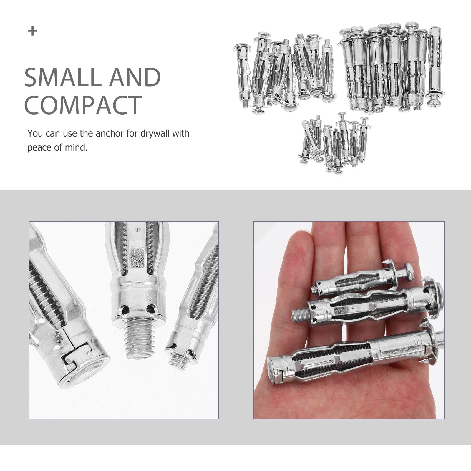 WHAMVOX 30pcs Hollow Wall Anchors Expansion Bolts Hollow Wall Fixing Nuts Drywall Anchors